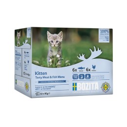 Kitten Opakowanie Zbiorcze – 12 Saszetek: Mięsne I Rybne Kawałki W Sosie